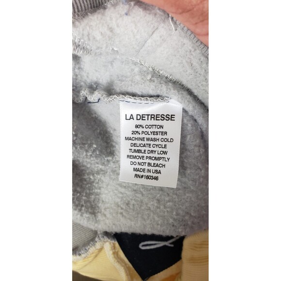 La Detresse Acid Wash Distressed Sweatpants M Colorful Two Tone Artsy Grafitti - Picture 6 of 7